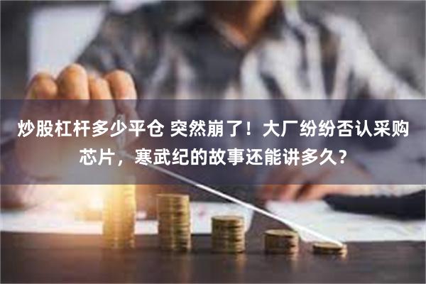 炒股杠杆多少平仓 突然崩了！大厂纷纷否认采购芯片，寒武纪的故事还能讲多久？